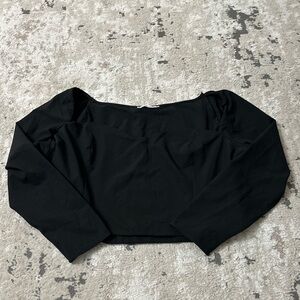 Abercrombie Best Dressed Black Sweetheart Crop Long Sleeve Blouse Size XXL